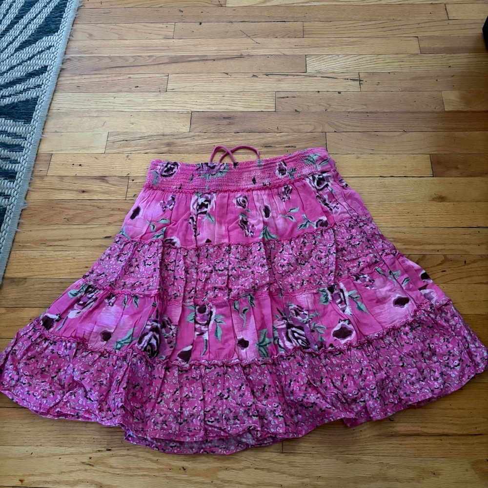Vintage Y2K Pink Floral LEI Mini Skirt Size XL - Picture 6 of 6
